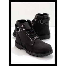 Bambi K02513190403 Siyah Leather Kadın Bot