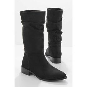 Bambi K02527282802 Siyah Süet Kadın Bot