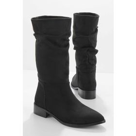 Bambi K02527282802 Siyah Süet Kadın Bot