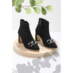 Bambi K02990101602 Siyah Süet Kadın Bot