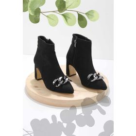 Bambi K02990101602 Siyah Süet Kadın Bot