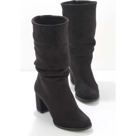 Bambi K03233000302 Siyah Süet Kadın Çizme