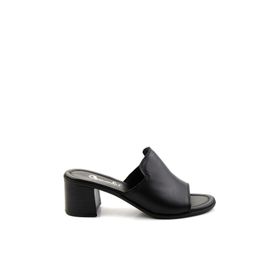 Bambi K04040012203 Siyah Leather Kadın Terlik