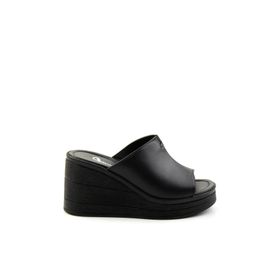 Bambi K04040012603 Siyah Leather Kadın Terlik