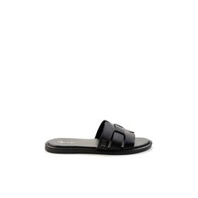 Bambi K04073101903 Siyah Leather Kadın Terlik