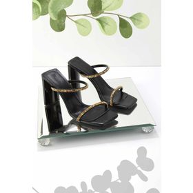 Bambi K04188130009 Metalik Siyah Kadın Terlik