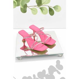 Bambi K04209333538 Mat Fuşya Saten Kadın Terlik