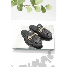 Bambi K04292766816 Siyah Örgü Kadın Terlik