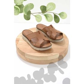 Bambi K04296100303 Taba Leather Kadın Terlik