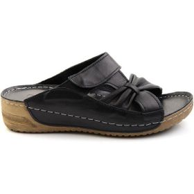 Bambi K04331024303 Siyah Leather Kadın Terlik