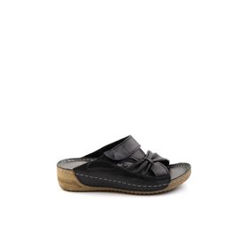 Bambi K04331024303 Siyah Leather Kadın Terlik