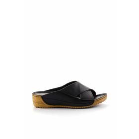 Bambi K04331031203 Siyah Leather Kadın Terlik