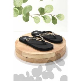 Bambi K04376000459 Siyah Lame Siyah Kadın Terlik