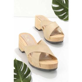 Bambi K046350004 Bej Kadın Terlik