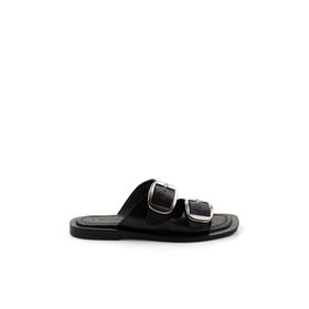 Bambi K04826053703 Siyah Leather Kadın Terlik