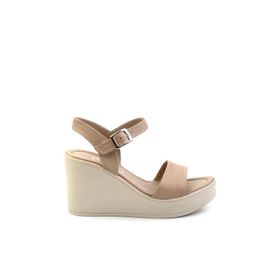 Bambi K05040030403 Bej Leather Kadın Sandalet