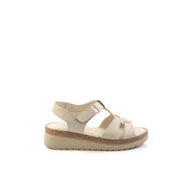 Bambi K05087400603 Bej Leather Kadın Sandalet