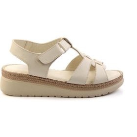 Bambi K05087400603 Bej Leather Kadın Sandalet