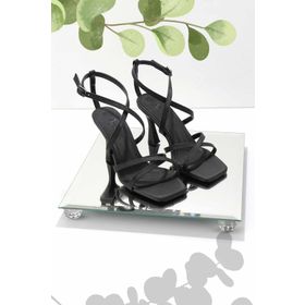 Bambi K05124011438 Mat Siyah Saten Kadın Klasik Topuklu Ayakkabı