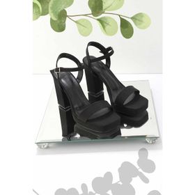 Bambi K05215161438 Mat Siyah Saten Kadın Klasik Topuklu Ayakkabı
