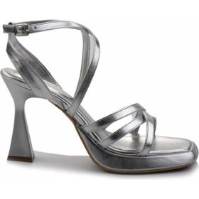 Bambi K05215164409 Metalik Lame Kadın Klasik Topuklu Ayakkabı