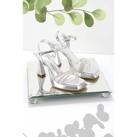 Bambi K05215401009 Metalik Lame Kadın Klasik Topuklu Ayakkabı