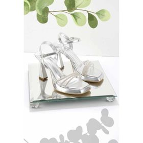 Bambi K05215401009 Metalik Lame Kadın Klasik Topuklu Ayakkabı