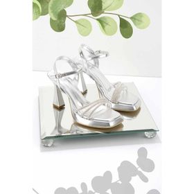 Bambi K05215401009 Metalik Lame Kadın Klasik Topuklu Ayakkabı