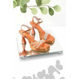 Bambi K05215401009 Metalik Turuncu Kadın Klasik Topuklu Ayakkabı