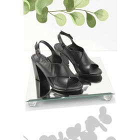 Bambi K05290032103 Siyah Leather Klasik Kadın Topuklu Ayakkabı