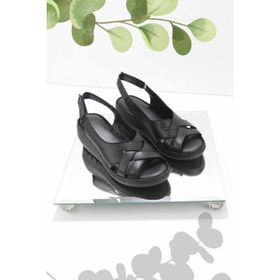 Bambi K05296100403 Siyah Leather Kadın Sandalet