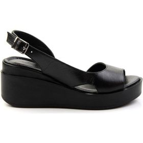 Bambi K05359032503 Siyah Leather Kadın Sandalet