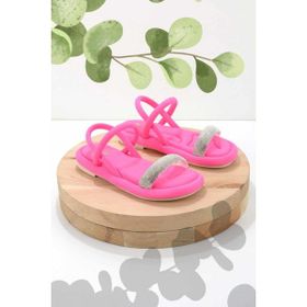 Bambi K05362028238 Fuşya Saten Kadın Sandalet