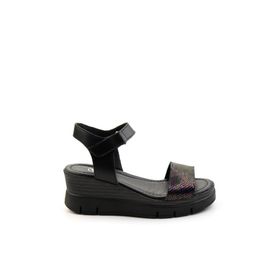 Bambi K05465048503 Siyah Leather Kadın Sandalet