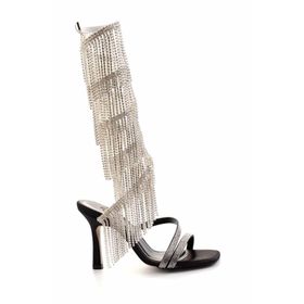 Bambi K05480055438 Siyah Leather Kadın Abiye Ayakkabı
