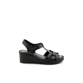 Bambi K05552000503 Siyah Leather Kadın Sandalet