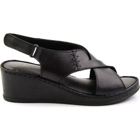Bambi K05552001203 Siyah Taba Leather Kadın Sandalet