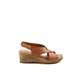 Bambi K05552001203 Taba Leather Kadın Sandalet