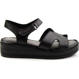 Bambi K05552008503 Siyah Leather Kadın Sandalet