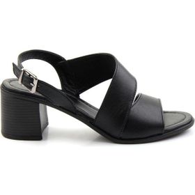 Bambi K05586222403 Siyah Leather Kadın Klasik Topuklu Ayakkabı