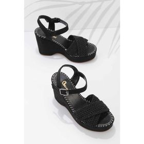 Bambi K05688999716 Siyah Kadın Dolgu Topuklu Ayakkabı