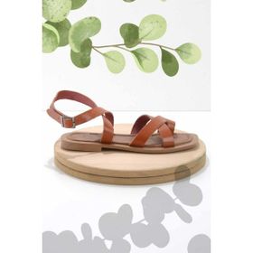 Bambi K05826017703 Turuncu Taba Leather Kadın Sandalet