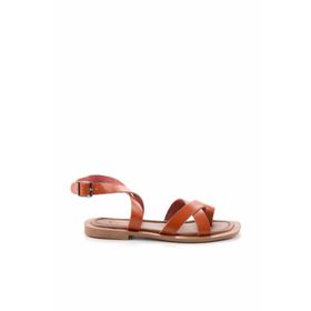 Bambi K05826017703 Turuncu Taba Leather Kadın Sandalet