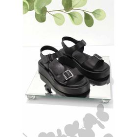 Bambi K05906500503 Siyah Leather Kadın Sandalet