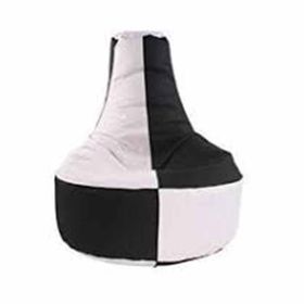 Bambi Toys Siyah Beyaz Deri 85x75x30 cm Armut Koltuk