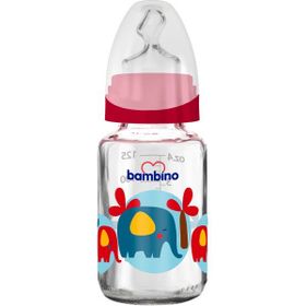 Bambino 125 ml 0+ Ay Kırmızı Fil Cam Biberon