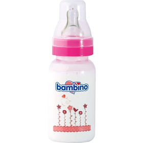 Bambino 150 ml Natural Desenli Silikon Emzikli PP Biberon