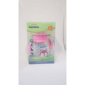 Bambino 180 ml 6+ Ay Pembe Kulplu Alıştırma Bardağı