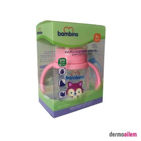 Bambino 180 ml 6+ Ay Pembe Kulplu Alıştırma Bardağı