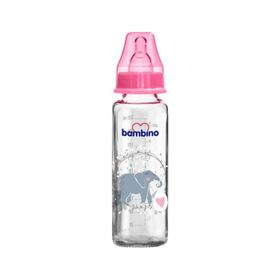 Bambino 225 ml 0+ Ay Pembe Fil Desenli Cam Biberon